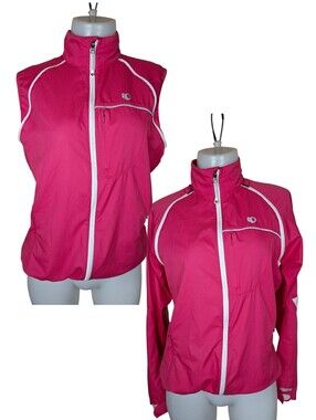 Pearl Izumi Elite Barrier Convertible Pink Jacket - Vest Cycling Running Hiking